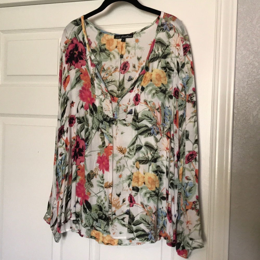 Ava Christine Long sleeve floral dress top